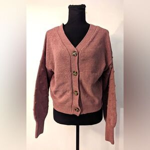 Moon & Madison crop cardigan mauve sweater size L